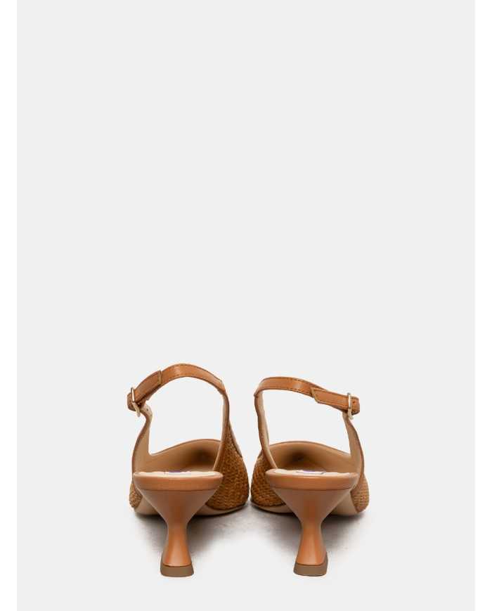 Walter Violet Sandalo slingback in pelle e rafia