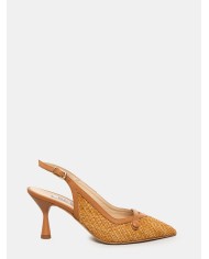 Walter Violet Sandalo slingback intreccio pelle e rafia