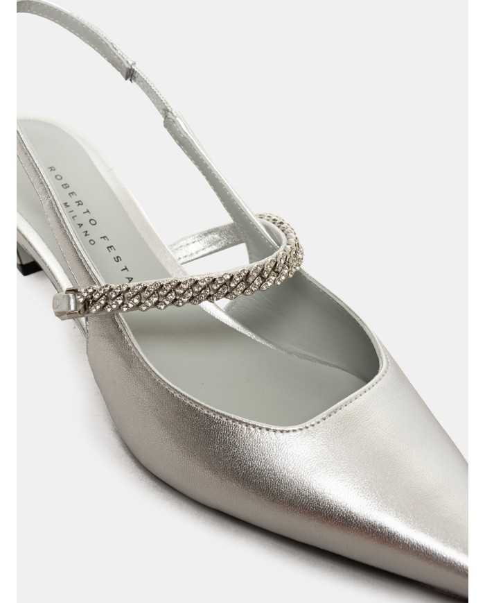 ROBERTO FESTA Sandalo slingback laminato gioiello