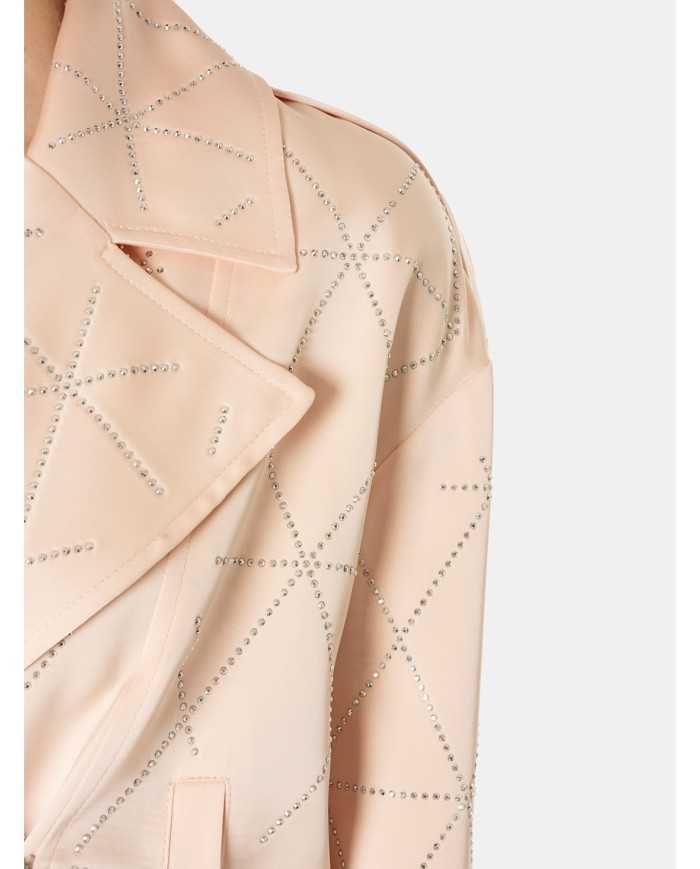 SIMONA CORSELLINI Giacca chiodo con strass