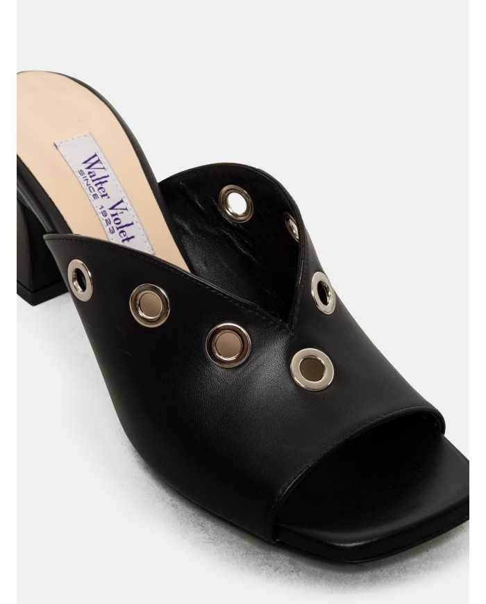 Walter Violet Sandalo sabot in pelle