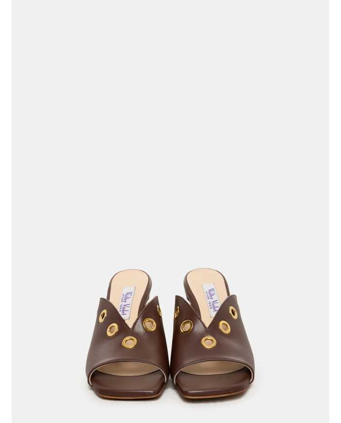 Walter Violet Sandalo sabot in pelle