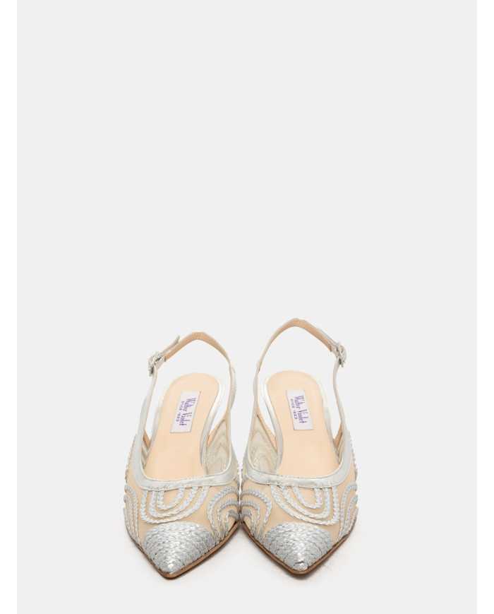 Walter Violet Sandalo slingback con rete laminato