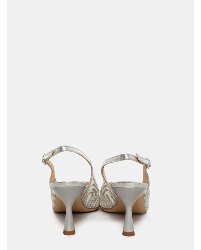 Walter Violet Sandalo slingback con rete laminato