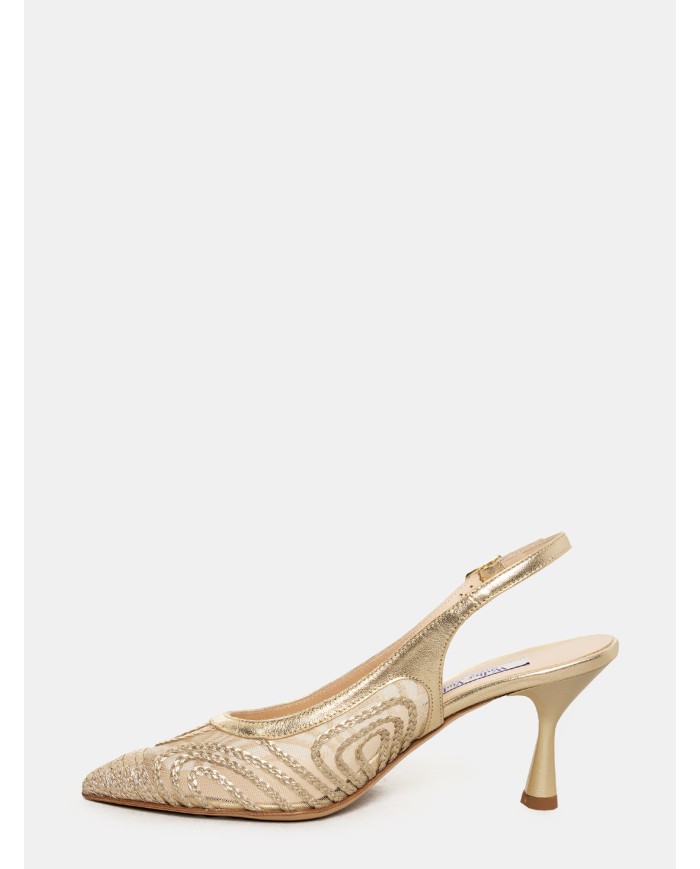 Walter Violet Sandalo slingback con rete laminato