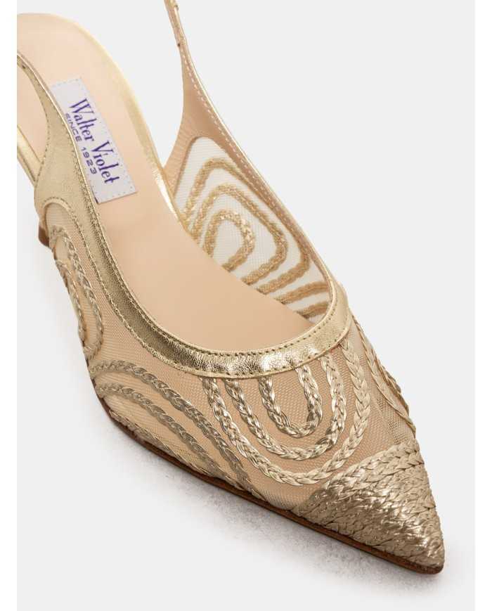 Walter Violet Sandalo slingback con rete laminato