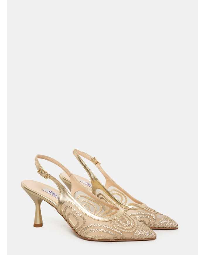 Walter Violet Sandalo slingback con rete laminato