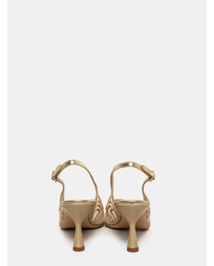 Walter Violet Sandalo slingback con rete laminato