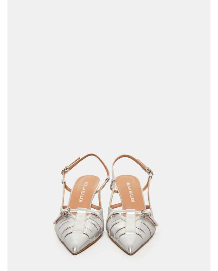 LELLA BALDI Sandalo slingback in laminato