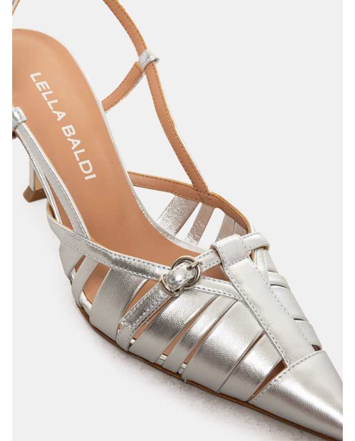 LELLA BALDI Sandalo slingback in laminato