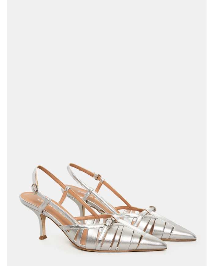 LELLA BALDI Sandalo slingback in laminato