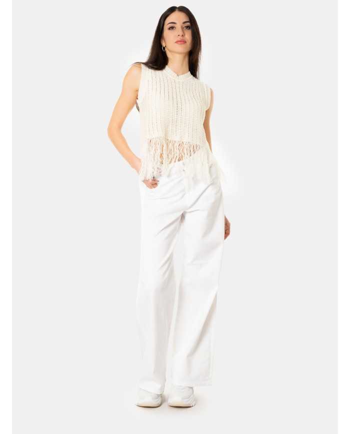 MAXMARA WEEKEND Canotta con frange in maglia