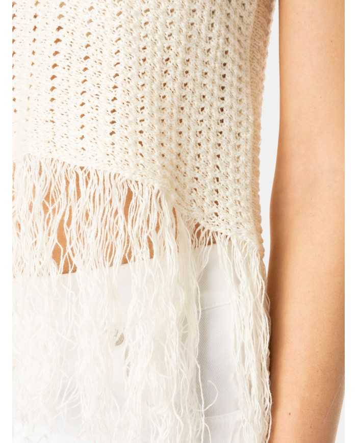 MAXMARA WEEKEND Canotta con frange in maglia