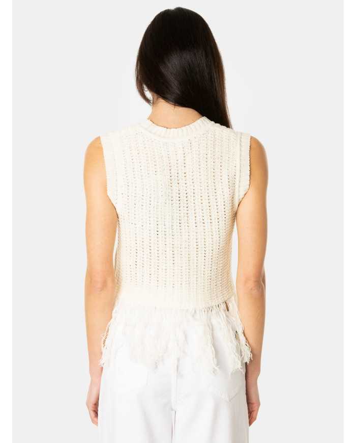 MAXMARA WEEKEND Canotta con frange in maglia