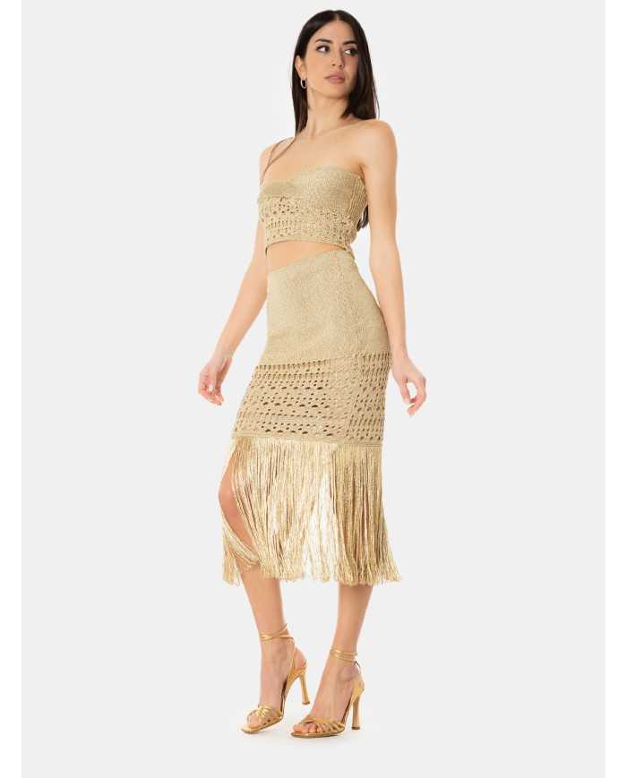 SIMONA CORSELLINI Top in maglia laminata