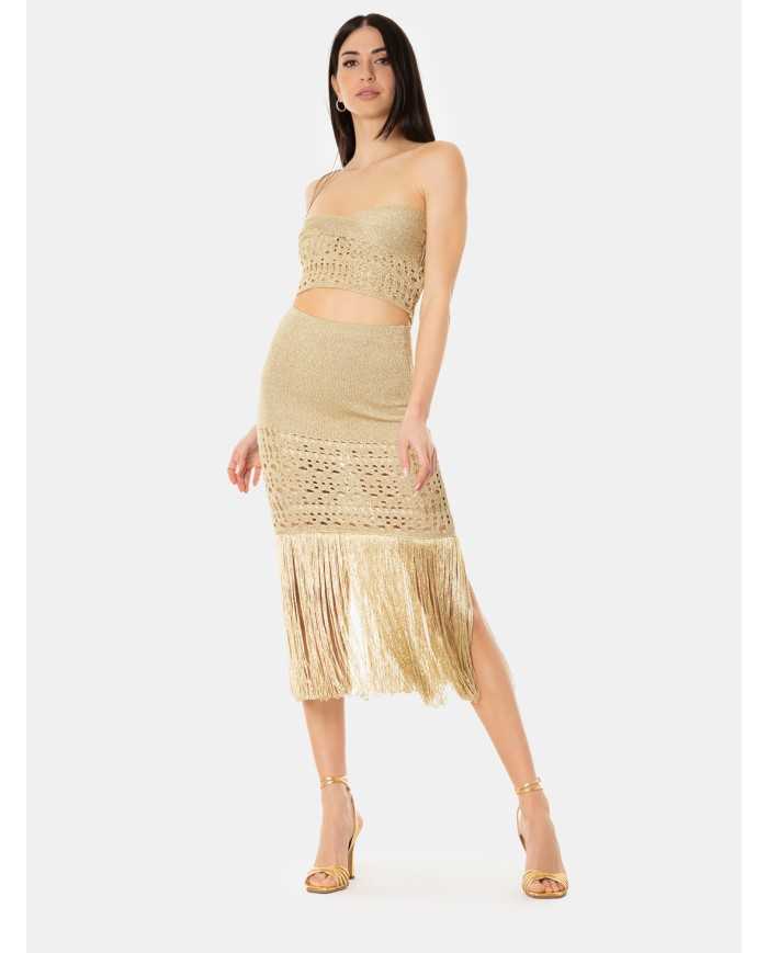 SIMONA CORSELLINI Top in maglia laminata