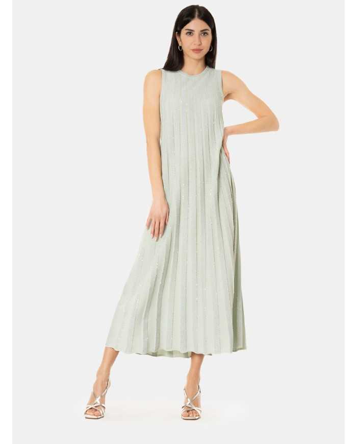 D.EXTERIOR Abito lungo goccia cristalli