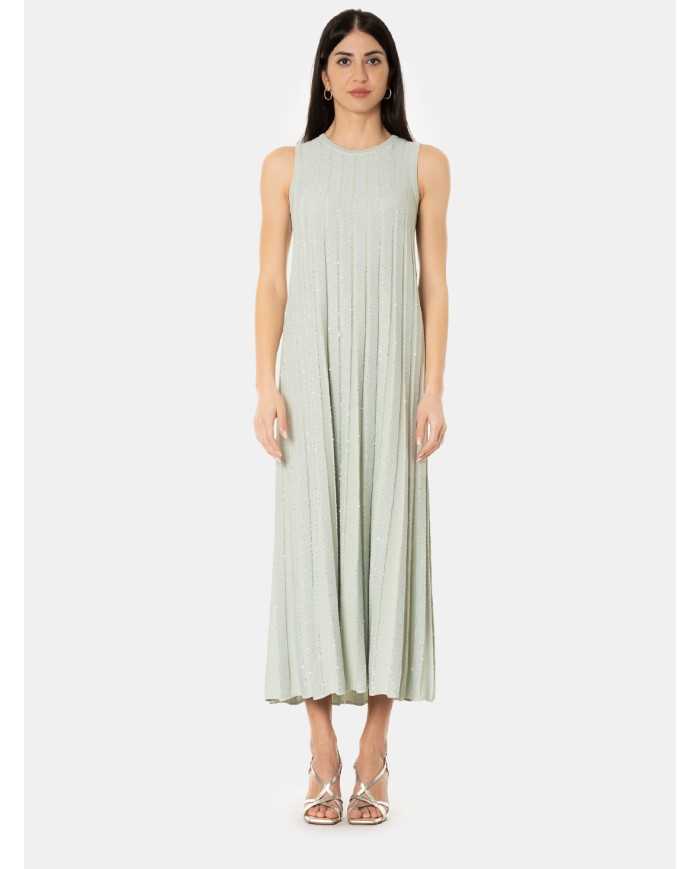 D.EXTERIOR Abito lungo goccia cristalli