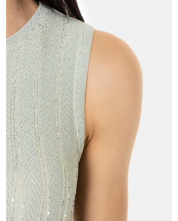 D.EXTERIOR Abito lungo goccia cristalli