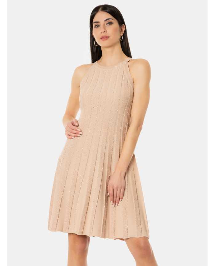 D.EXTERIOR Abito corto cristalli