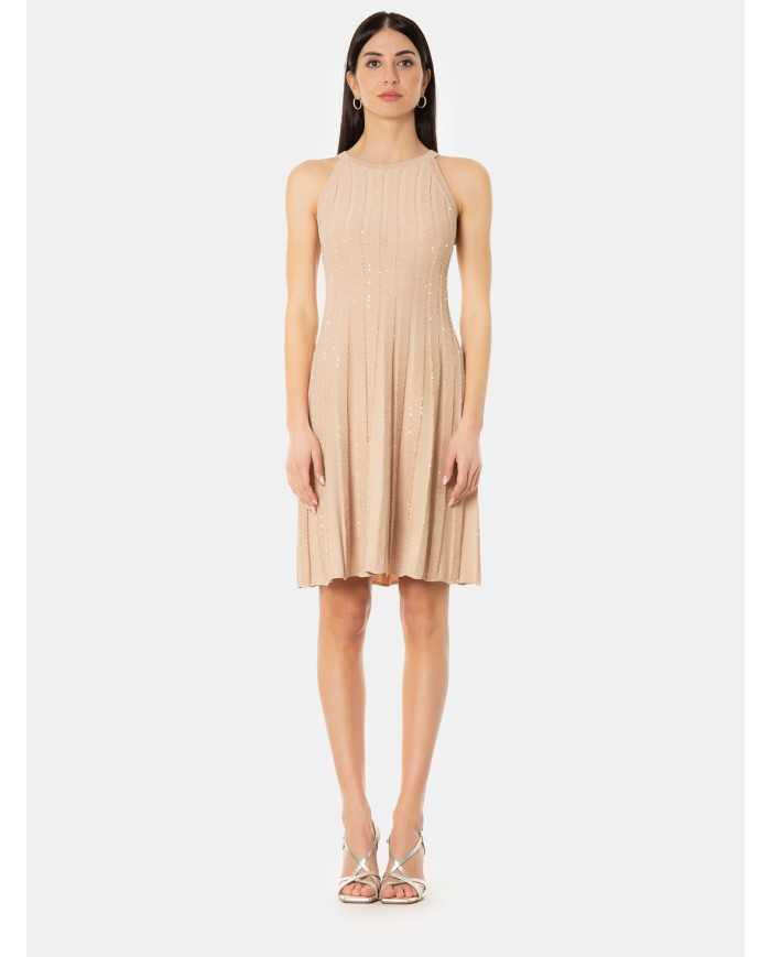 D.EXTERIOR Abito corto cristalli