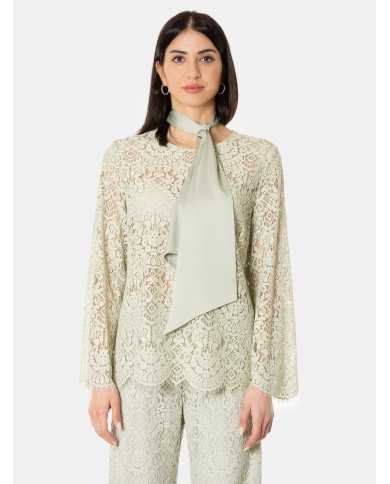 D.EXTERIOR Blusa in pizzo con fusciacca