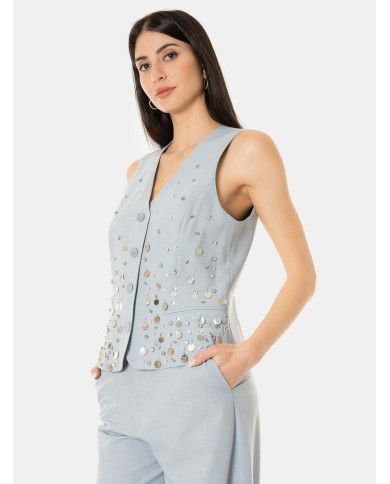 ISABELLE BLANCHE paris Gilet con ricami ISABELLE BLANCHE paris Gilet con ricami
