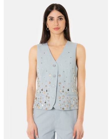 ISABELLE BLANCHE paris Gilet con ricami ISABELLE BLANCHE paris Gilet con ricami