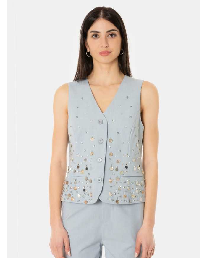 ISABELLE BLANCHE paris Gilet con ricami