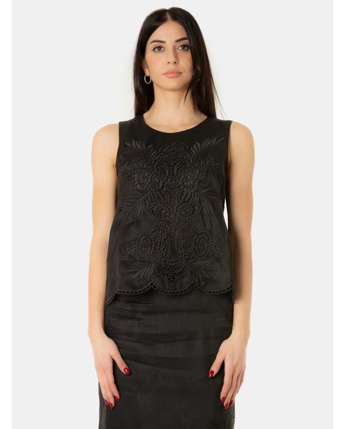 MAXMARA STUDIO Top con ricamo