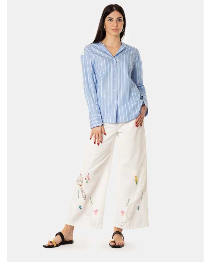 MAXMARA WEEKEND Camicia rigata con inserto