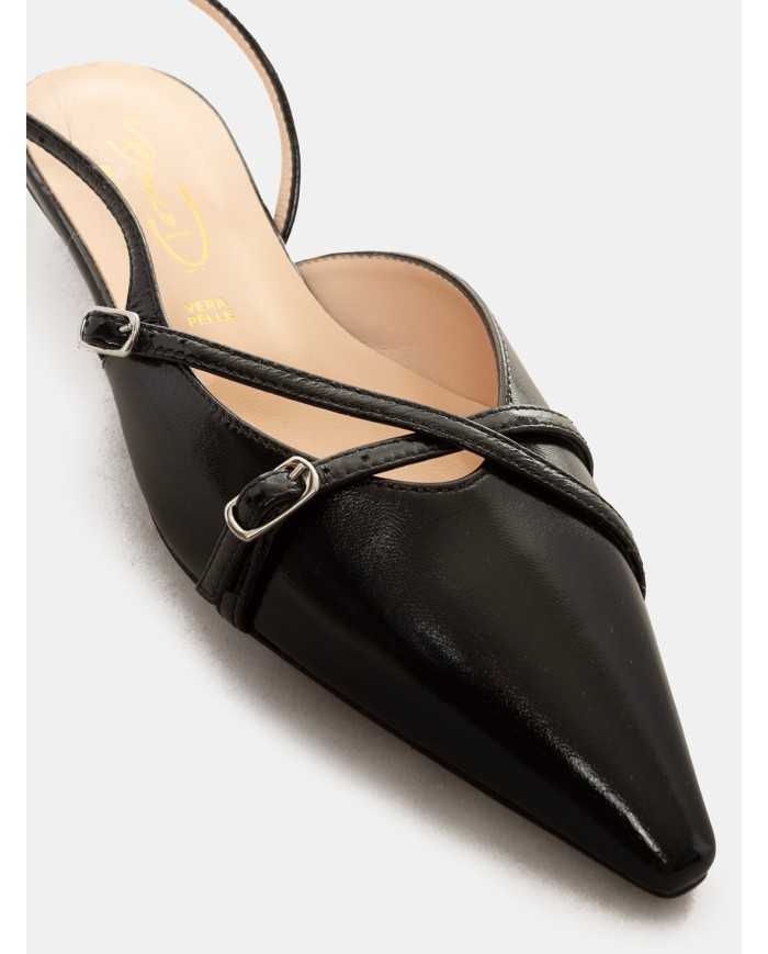 BIANCA DI' Sandalo slingback in vernice