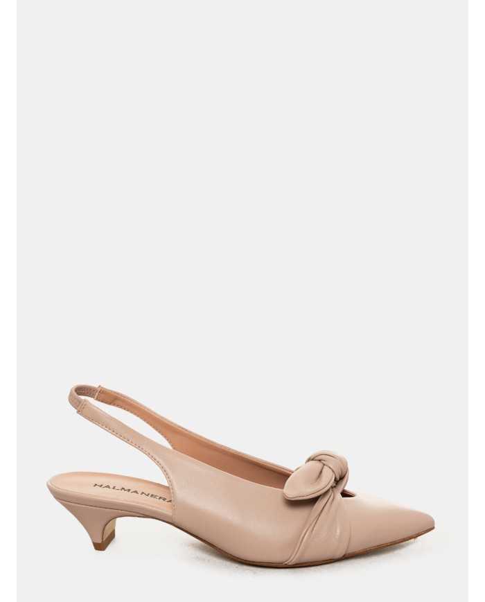 HALMANERA Sandalo slingback in pelle con nodo