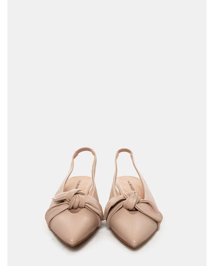 HALMANERA Sandalo slingback in pelle con nodo