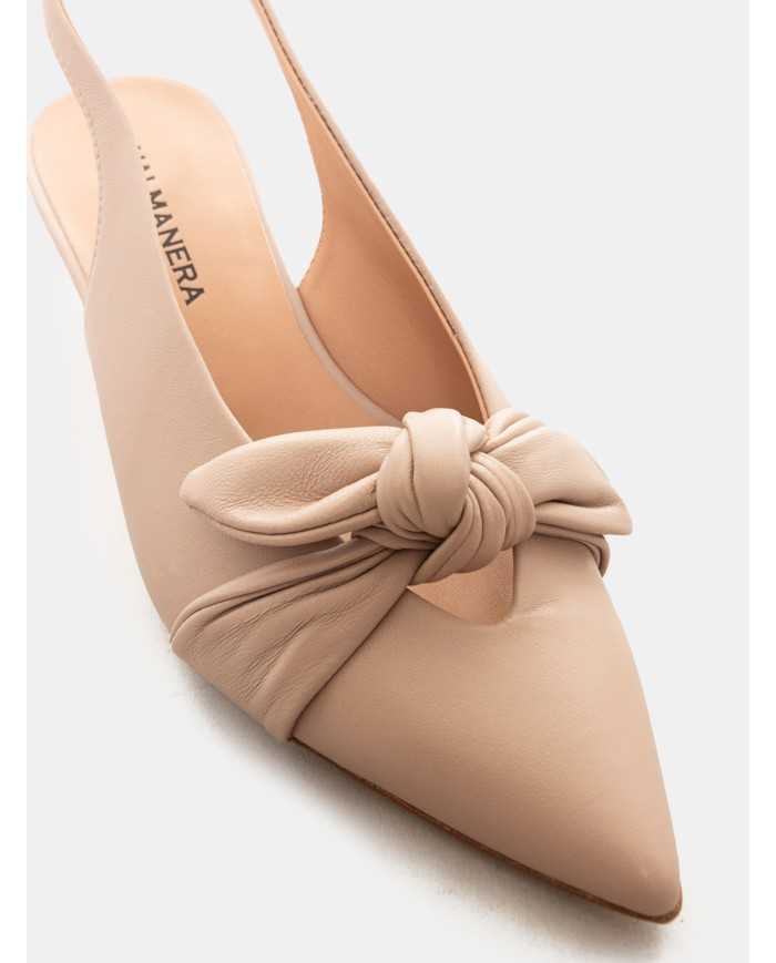 HALMANERA Sandalo slingback in pelle con nodo