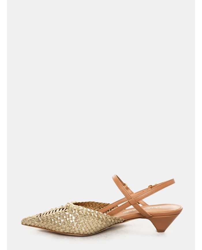 LELLA BALDI Sandalo slingback intrecciato