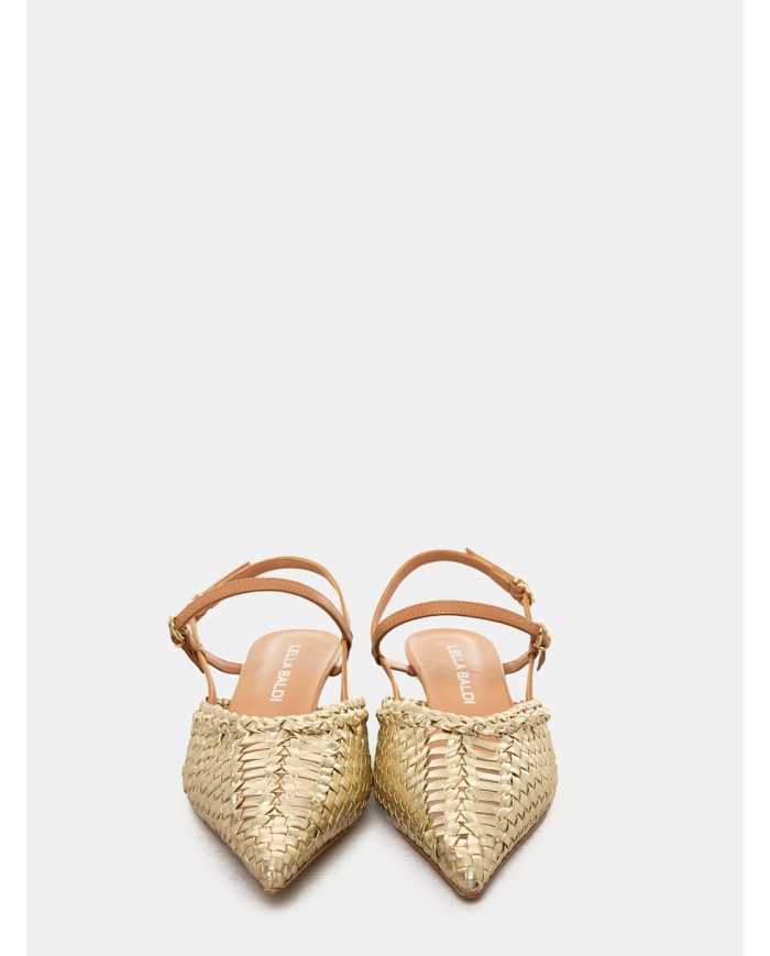 LELLA BALDI Sandalo slingback intrecciato
