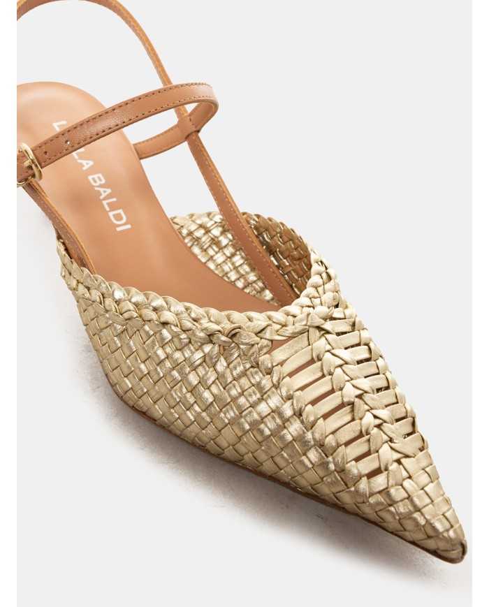 LELLA BALDI Sandalo slingback intrecciato