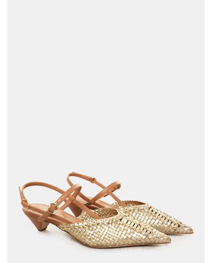 LELLA BALDI Sandalo slingback intrecciato