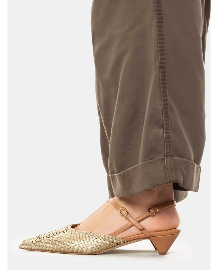 LELLA BALDI Sandalo slingback intrecciato