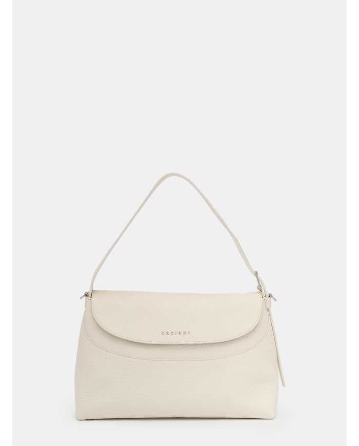 ORCIANI Borsa a spalla Nana Soft in pelle martellata con tracolla