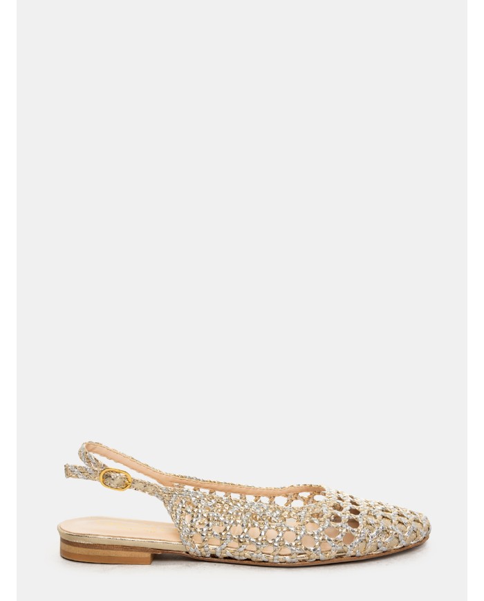 BIANCA DI' Sandalo flat slingback intrecciato