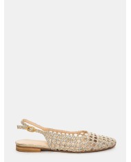 BIANCA DI' Sandalo flat slingback intrecciato