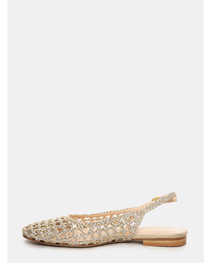 BIANCA DI' Sandalo flat slingback intrecciato
