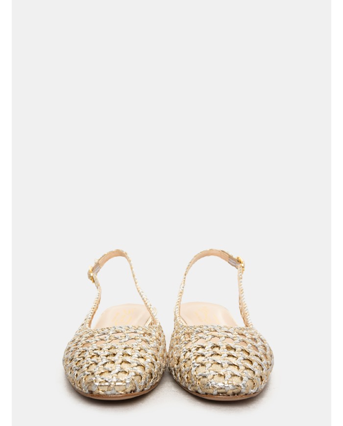 BIANCA DI' Sandalo flat slingback intrecciato