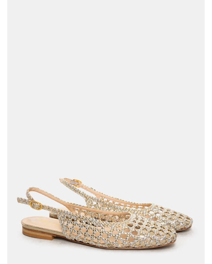 BIANCA DI' Sandalo flat slingback intrecciato