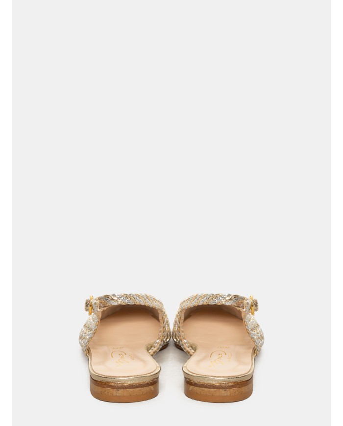 BIANCA DI' Sandalo flat slingback intrecciato