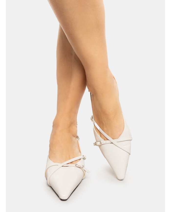 BIANCA DI' Sandalo slingback in vernice