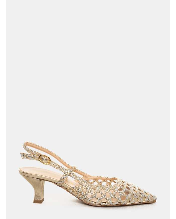 BIANCA DI' Sandalo slingback intreccio bicolore