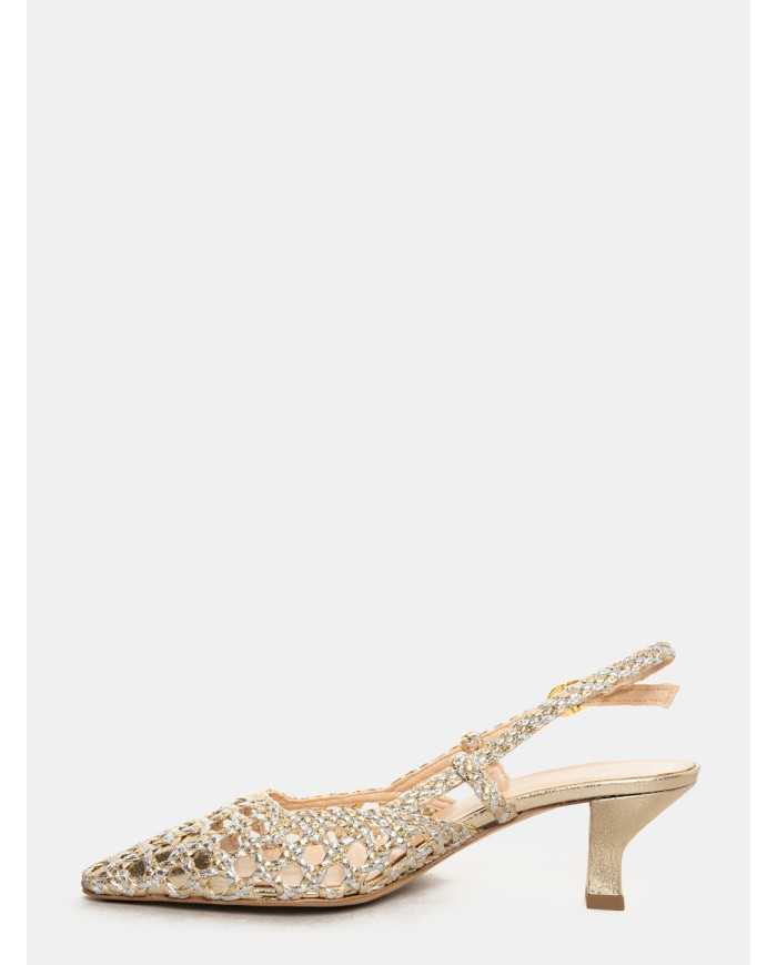 BIANCA DI' Sandalo slingback intreccio bicolore